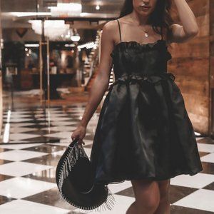 Black Chiffon Mini Dress